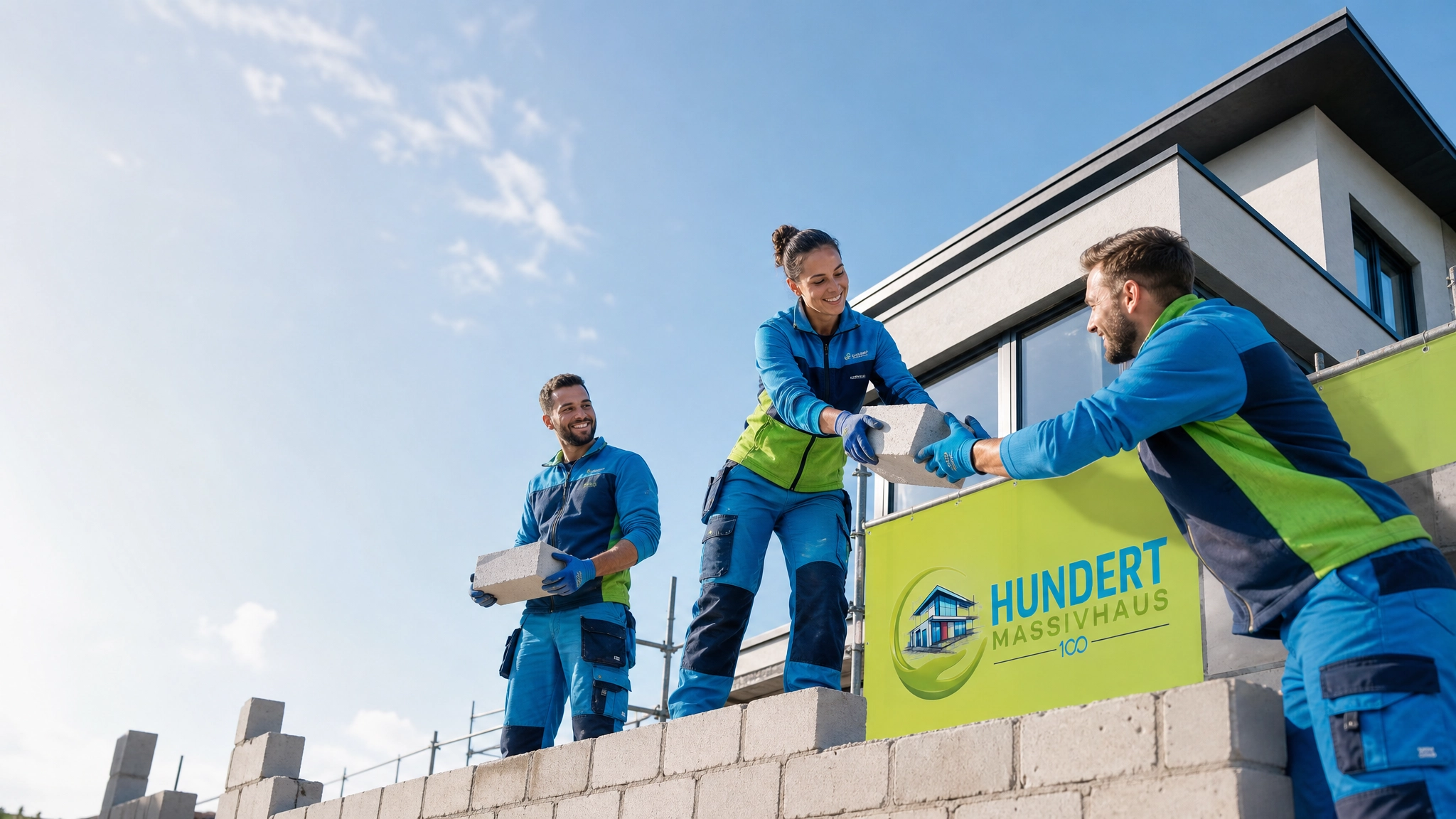 HUNDERT Massivhaus Baustelle